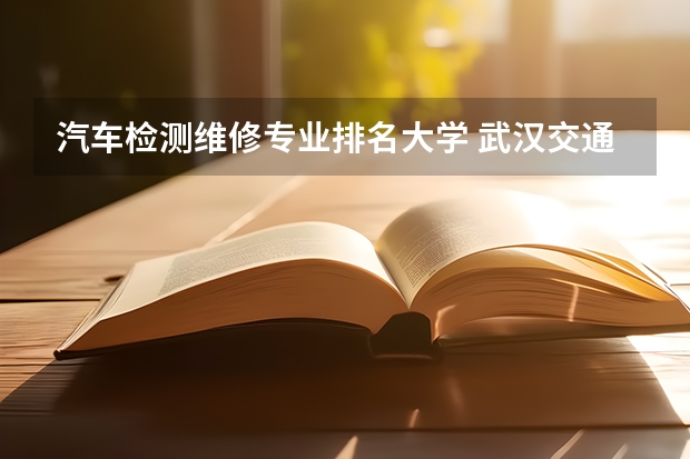 汽车检测维修专业排名大学 武汉交通职业学院有什么特色专业，专业排名如何