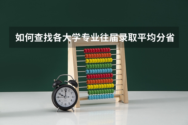 如何查找各大学专业往届录取平均分省排名？