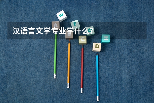 汉语言文学专业学什么？