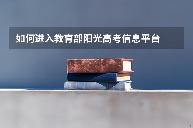 如何进入教育部阳光高考信息平台