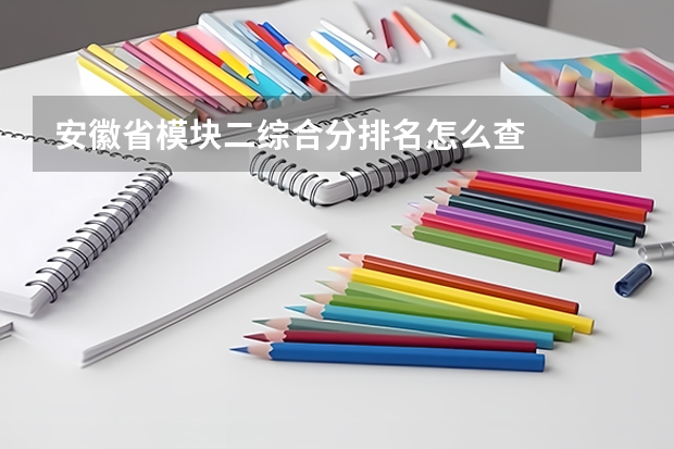 安徽省模块二综合分排名怎么查