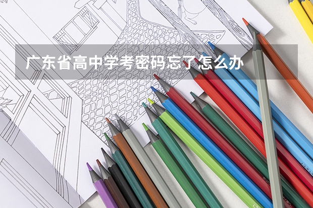 广东省高中学考密码忘了怎么办