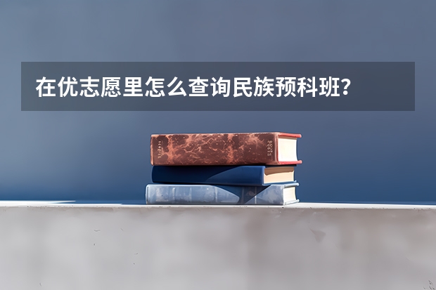 在优志愿里怎么查询民族预科班?