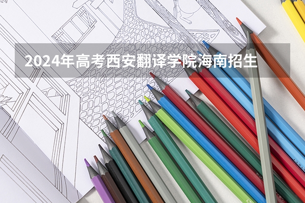 2024年高考西安翻译学院海南招生计划
