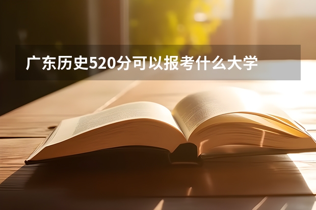 广东历史520分可以报考什么大学