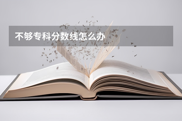 不够专科分数线怎么办