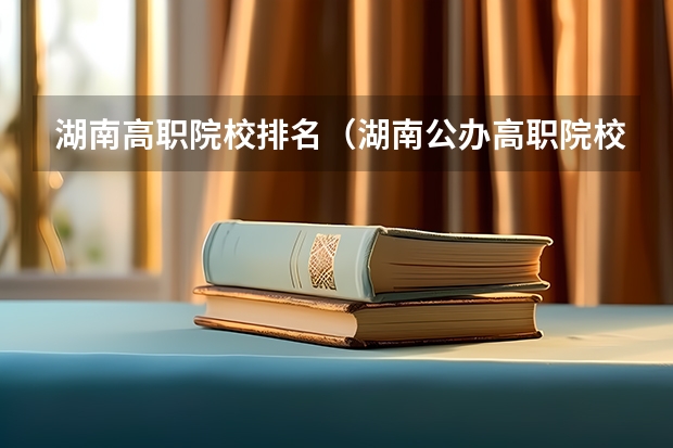 湖南高职院校排名（湖南公办高职院校排名）
