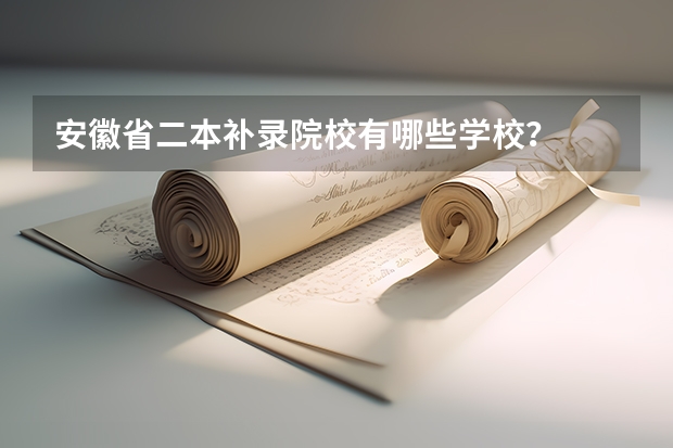 安徽省二本补录院校有哪些学校？