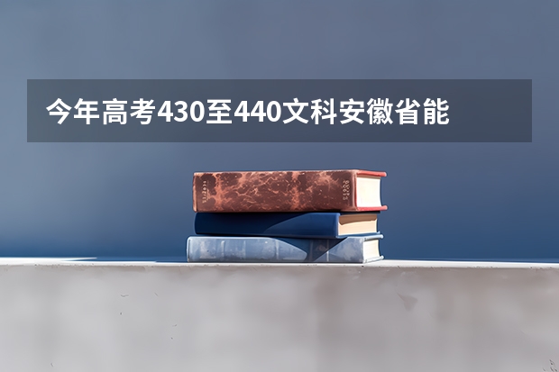 今年高考430至440文科安徽省能上本科吗
